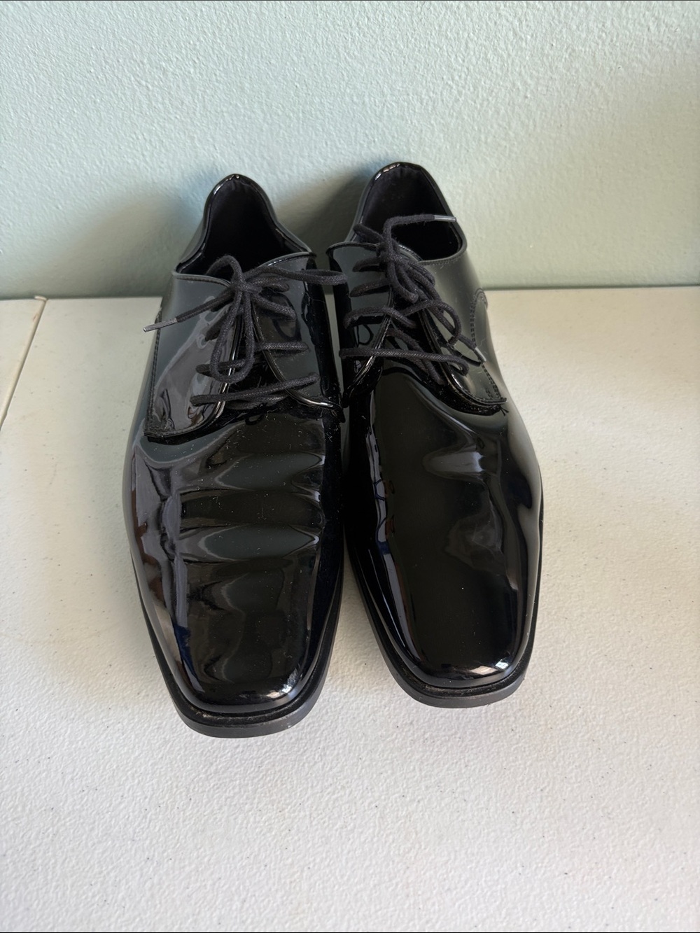 Joseph Abboud Black Patent Lace-Up Dress Shoes Size 11.5M